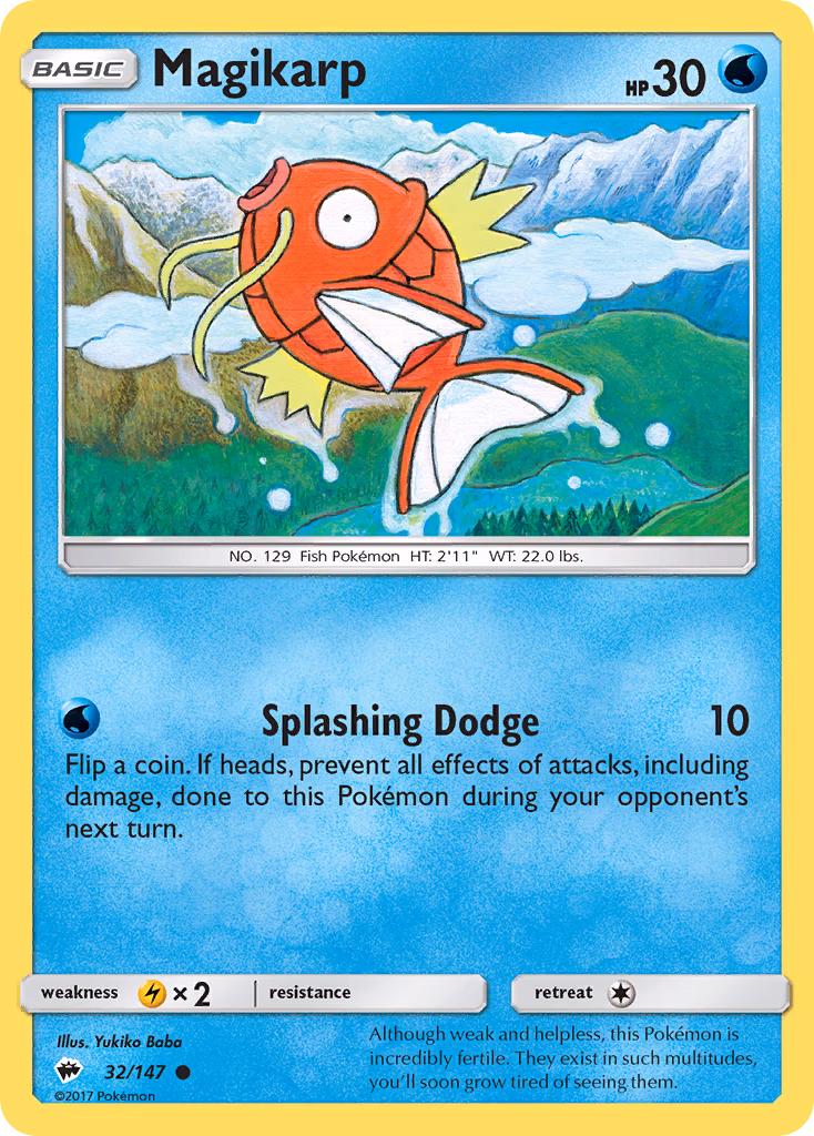 Magikarp Pokemon card (32/147, Burning Shadows)
