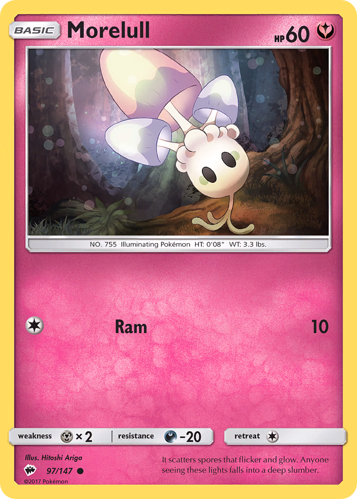 Morelull Pokemon card (97/147, Burning Shadows)
