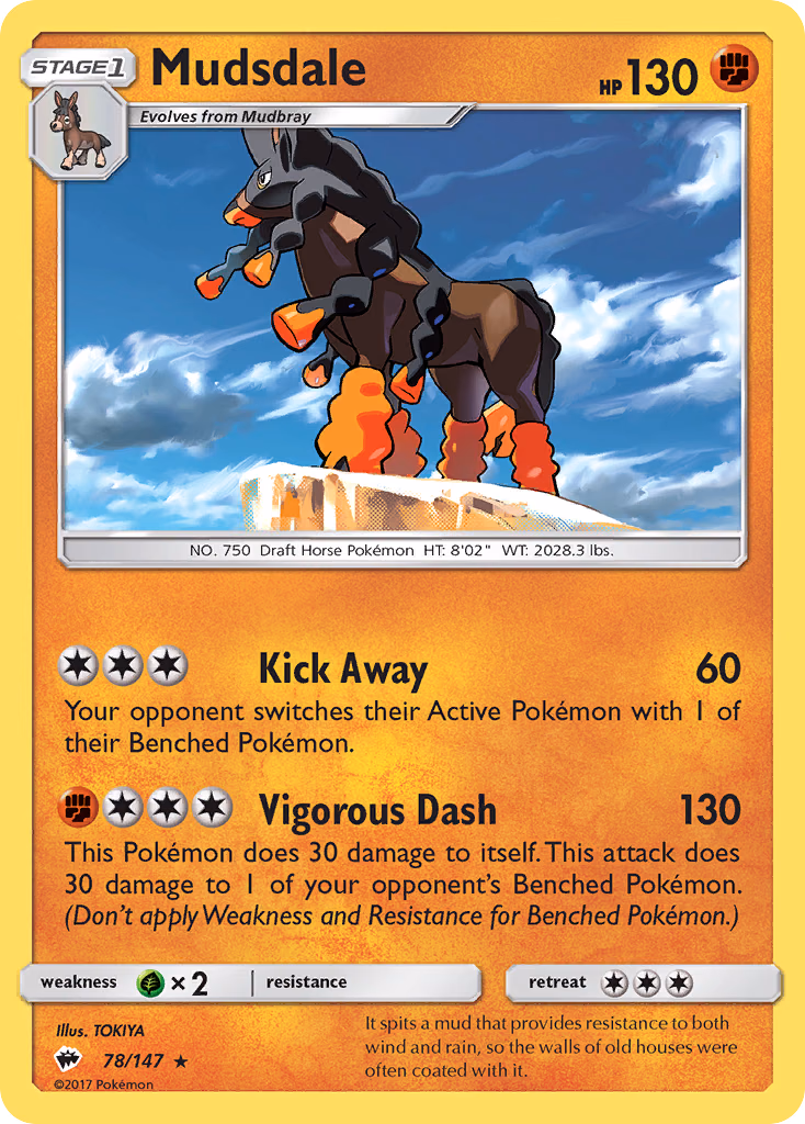 Mudsdale Pokemon card (78/147, Burning Shadows)