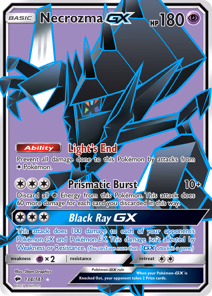 Necrozma-GX Pokemon card (134/147, Burning Shadows)