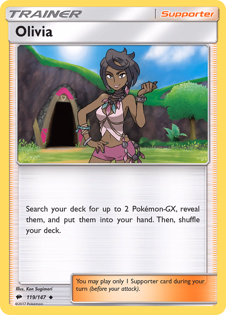 Olivia Pokemon card (119/147, Burning Shadows)