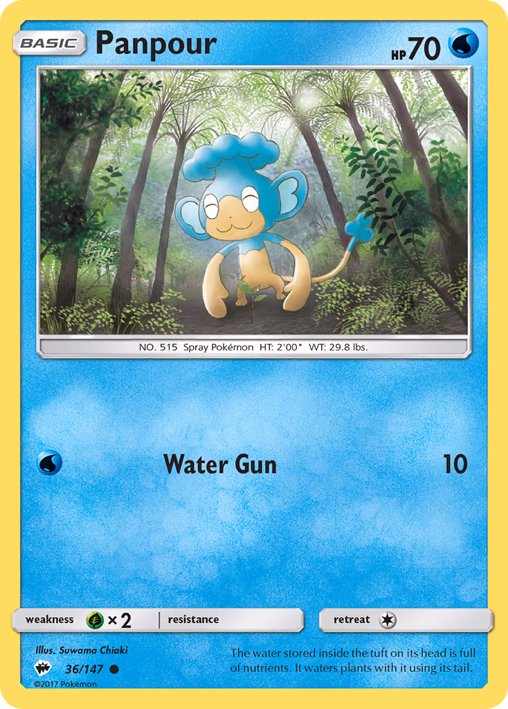 Panpour Pokemon card (36/147, Burning Shadows)