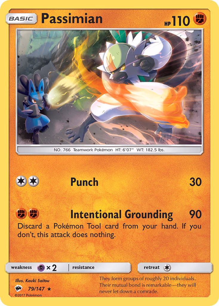 Passimian Pokemon card (79/147, Burning Shadows)