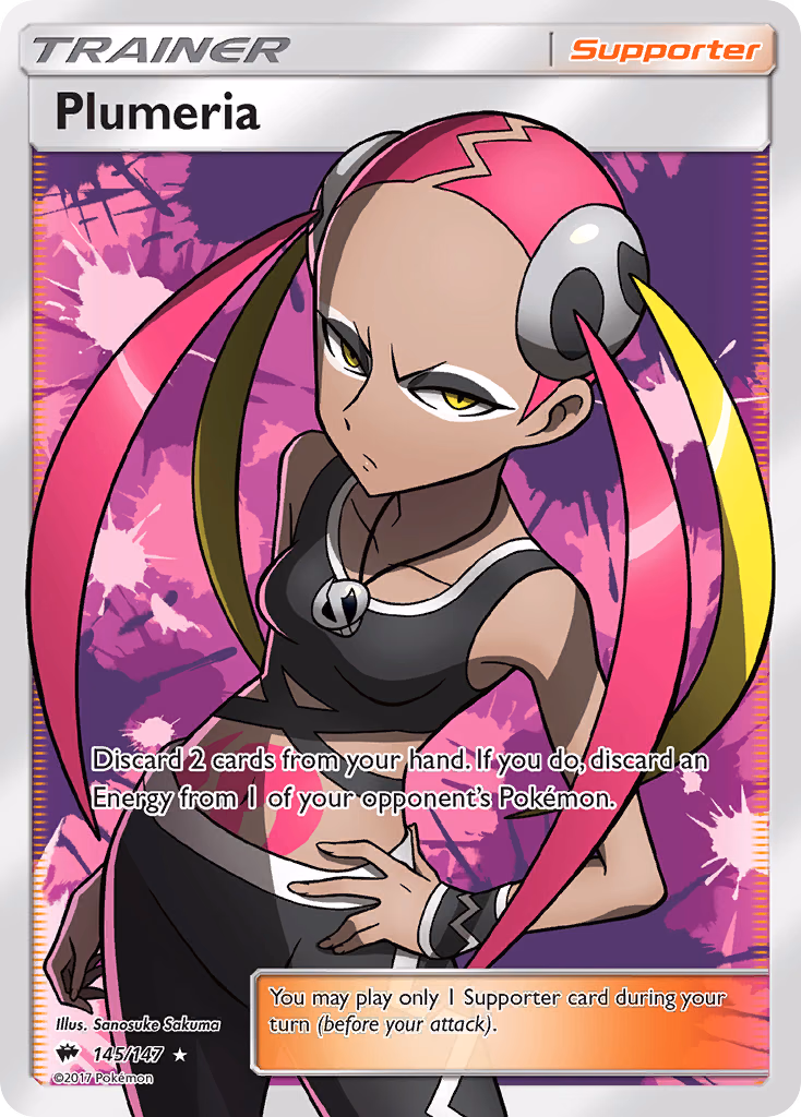 Plumeria Pokemon card (145/147, Burning Shadows)
