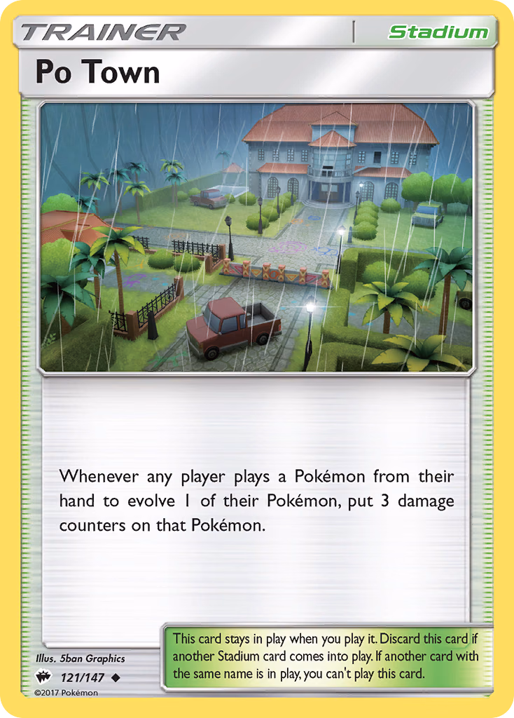 Po Town Pokemon card (121/147, Burning Shadows)