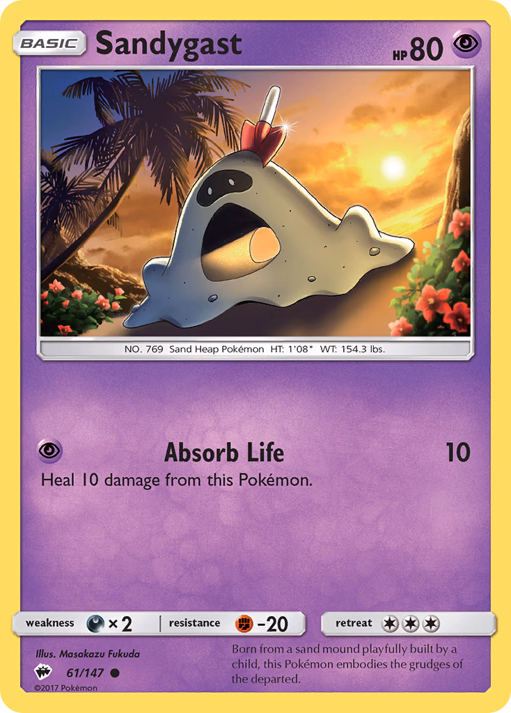 Sandygast Pokemon card (61/147, Burning Shadows)