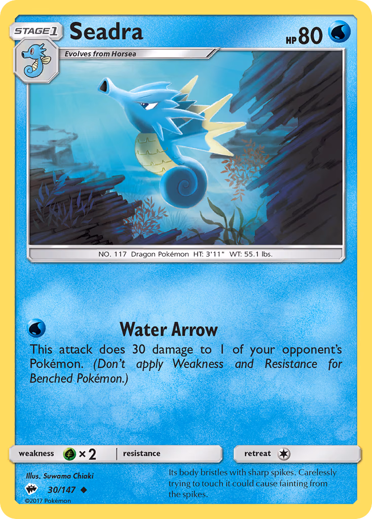 Seadra Pokemon card (30/147, Burning Shadows)