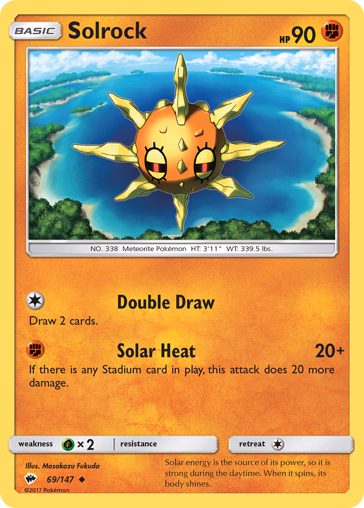 Solrock Pokemon card (69/147, Burning Shadows)