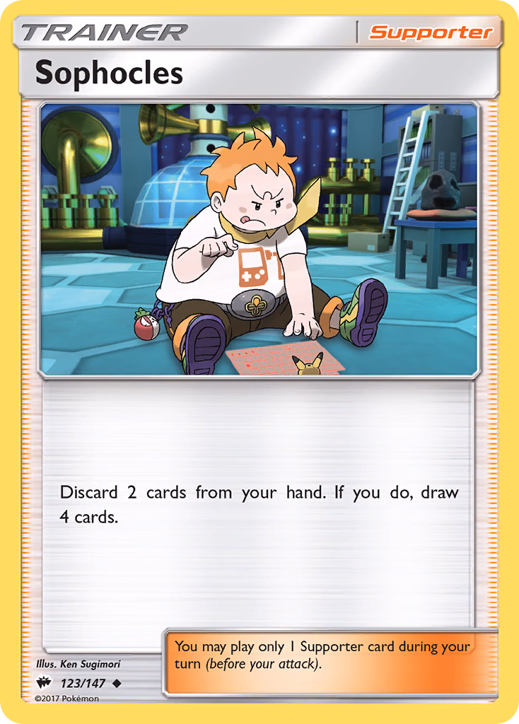 Sophocles Pokemon card (123/147, Burning Shadows)