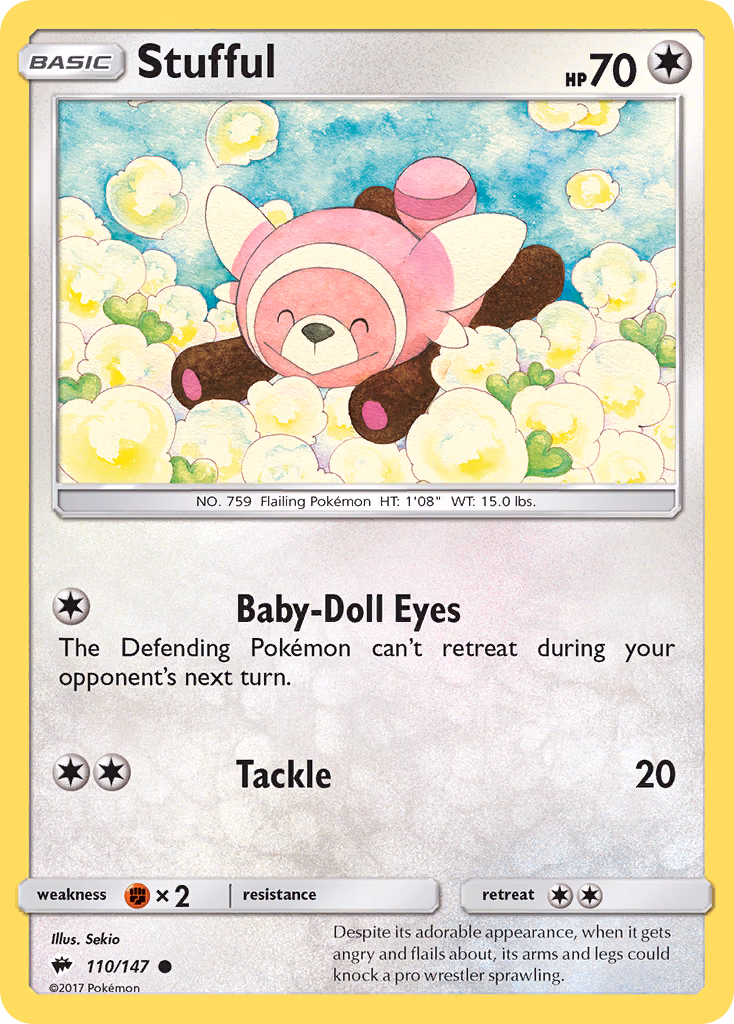 Stufful Pokemon card (110/147, Burning Shadows)