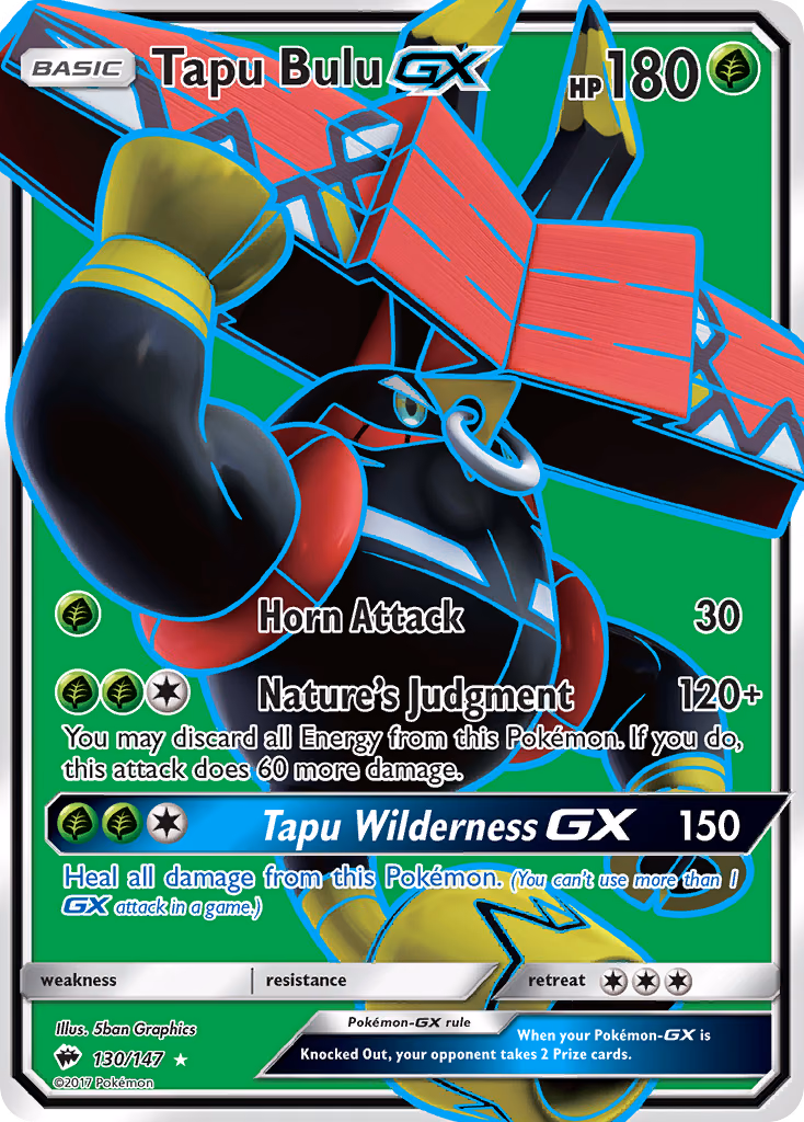 Tapu Bulu-GX Pokemon card (130/147, Burning Shadows)