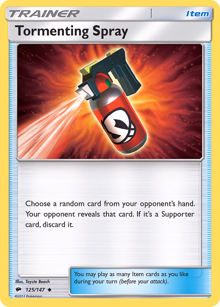 Tormenting Spray Pokemon card (125/147, Burning Shadows)