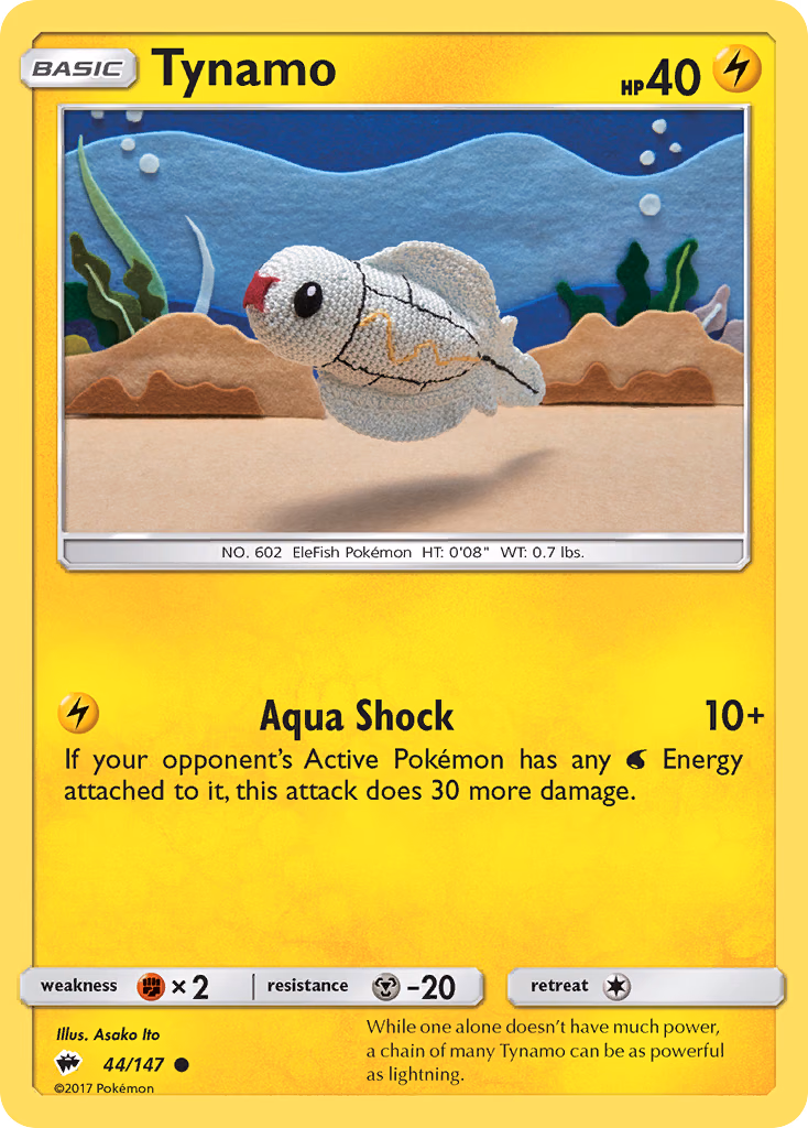 Tynamo Pokemon card (44/147, Burning Shadows)