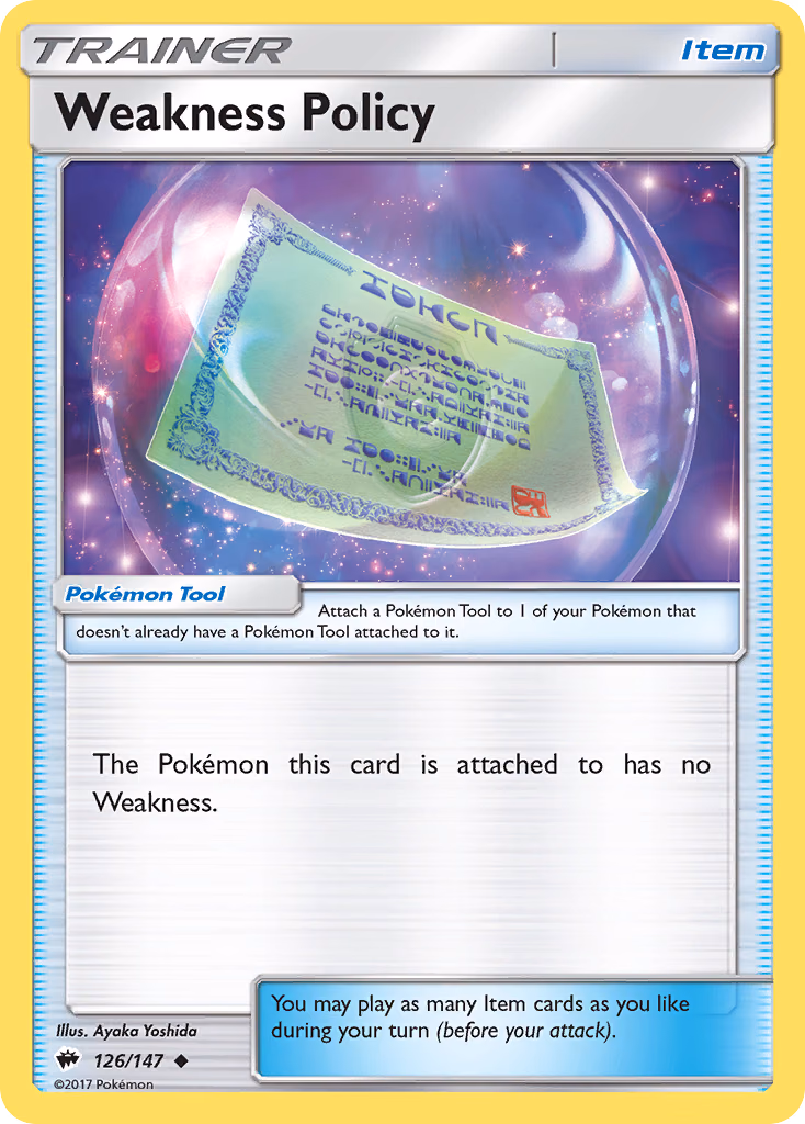 Weakness Policy Pokemon card (126/147, Burning Shadows)