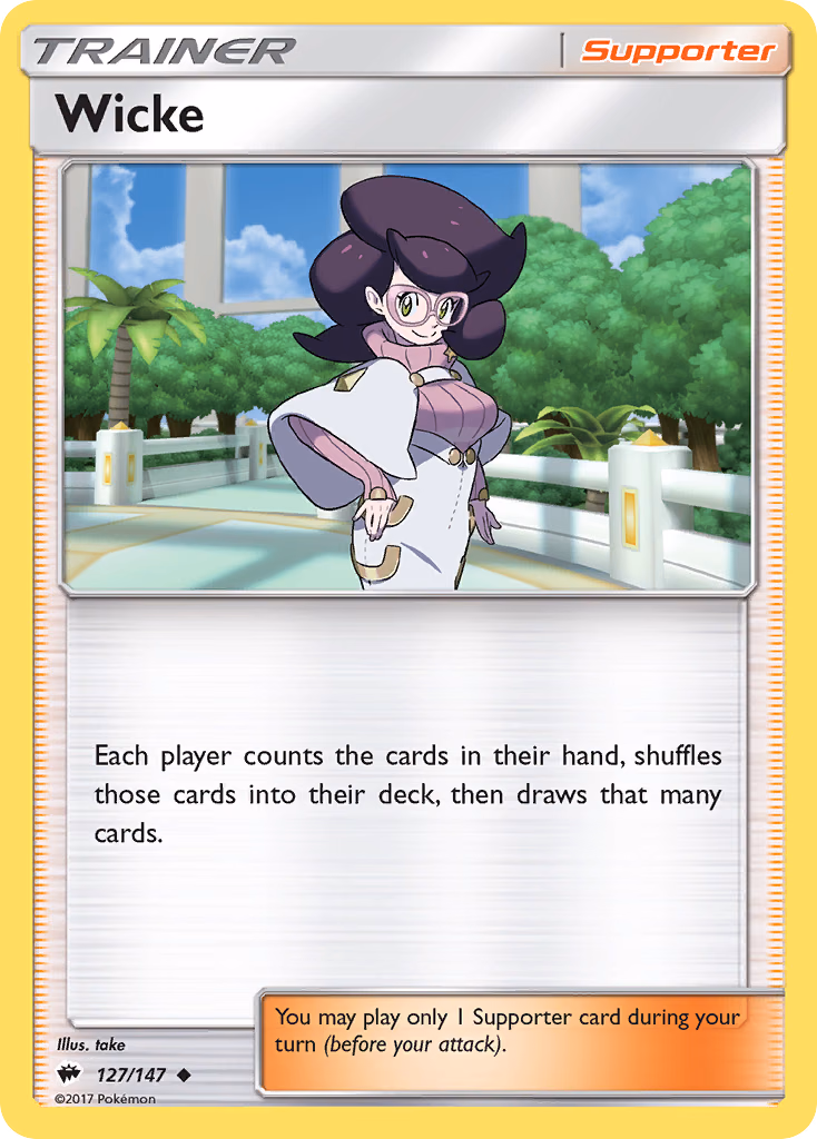 Wicke Pokemon card (127/147, Burning Shadows)