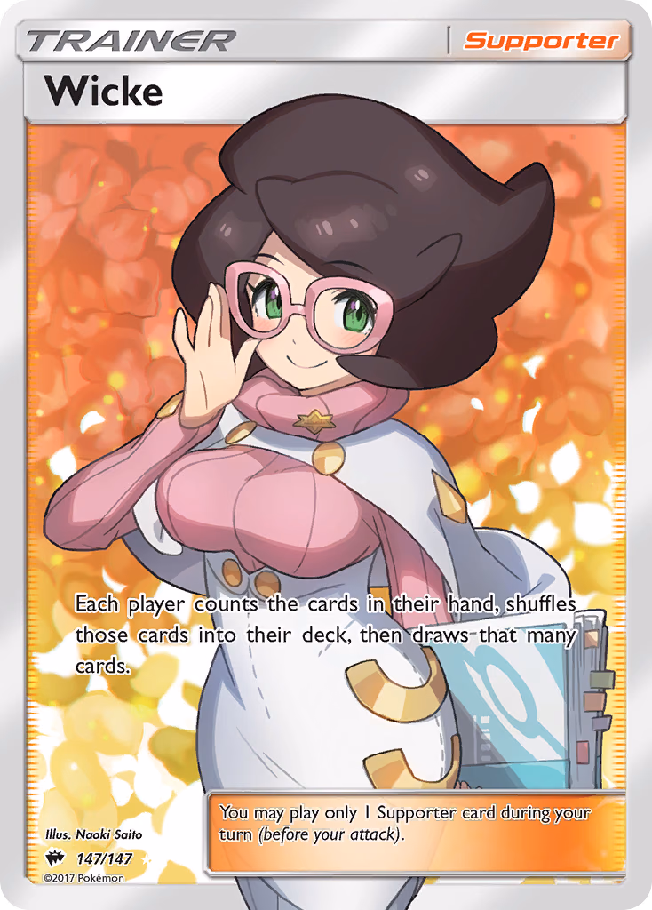 Wicke Pokemon card (147/147, Burning Shadows)