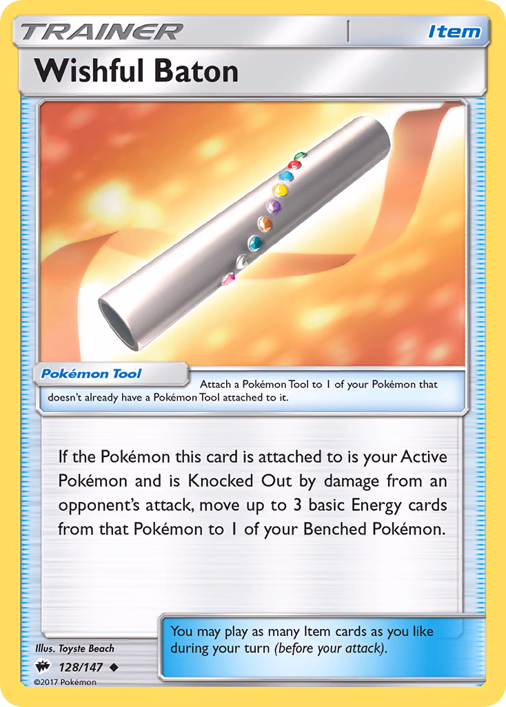 Wishful Baton Pokemon card (128/147, Burning Shadows)