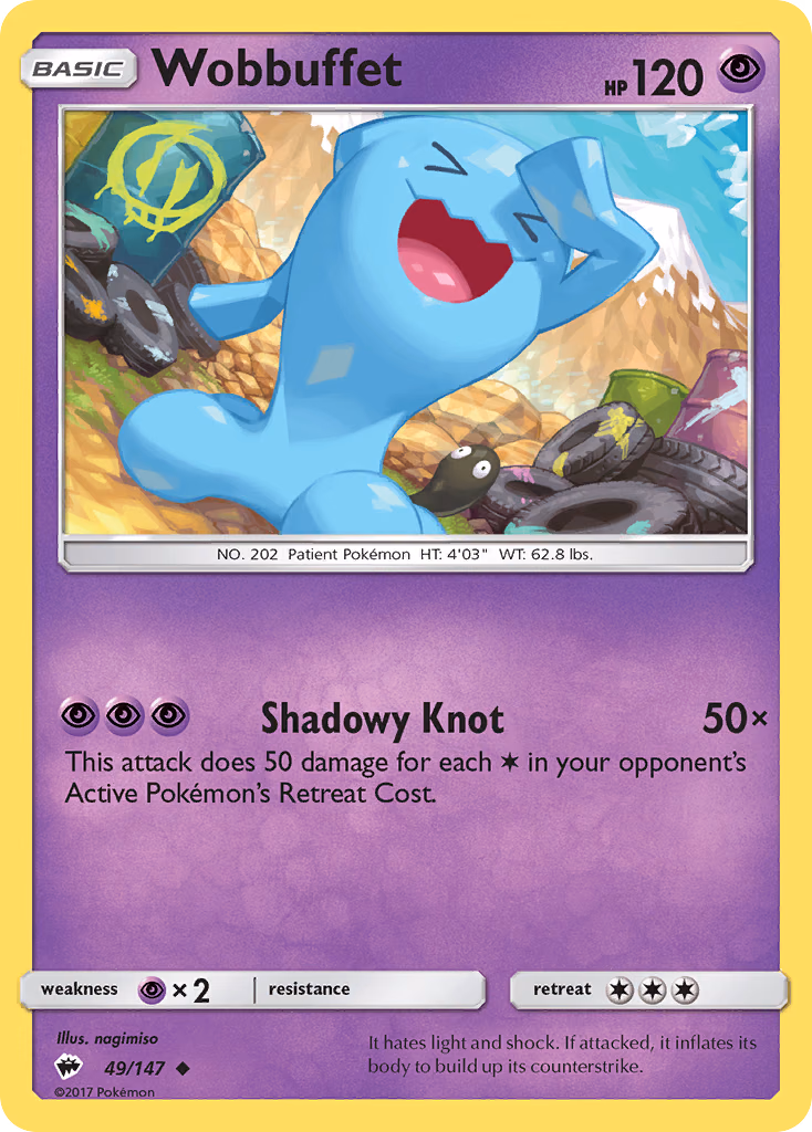 Wobbuffet Pokemon card (49/147, Burning Shadows)