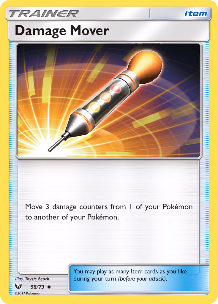 Damage Mover Pokemon card (58/73, Shining Legends)