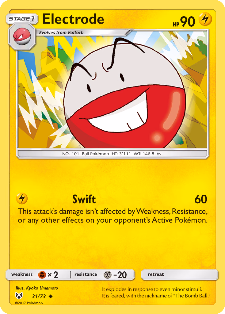Electrode Pokemon card (31/73, Shining Legends)
