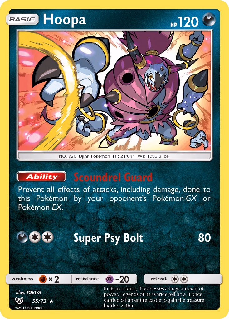 Hoopa Pokemon card (55/73, Shining Legends)