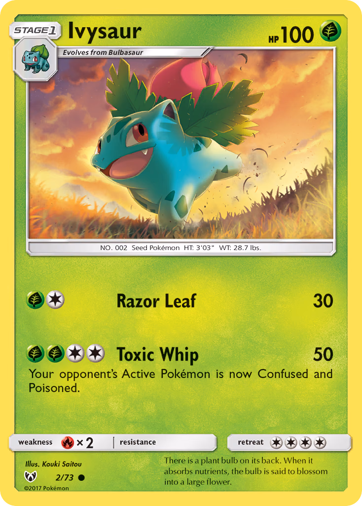 Ivysaur Pokemon card (2/73, Shining Legends)