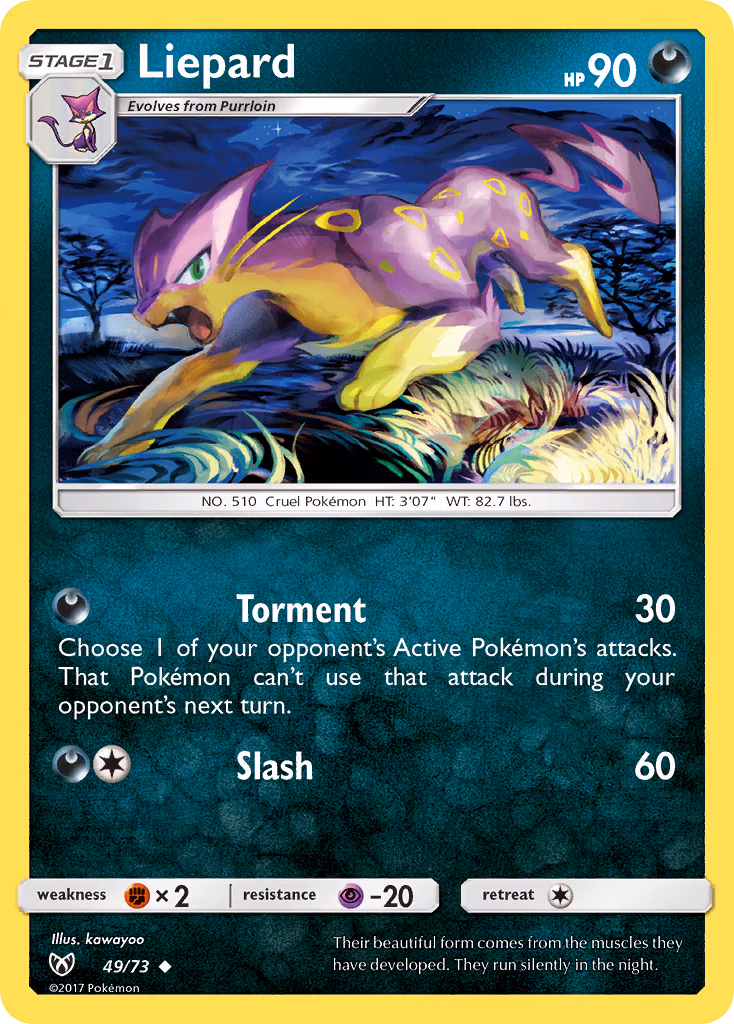 Liepard Pokemon card (49/73, Shining Legends)
