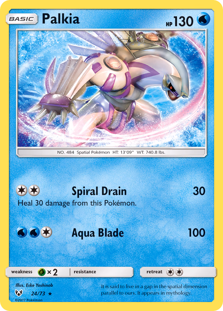 Palkia Pokemon card (24/73, Shining Legends)