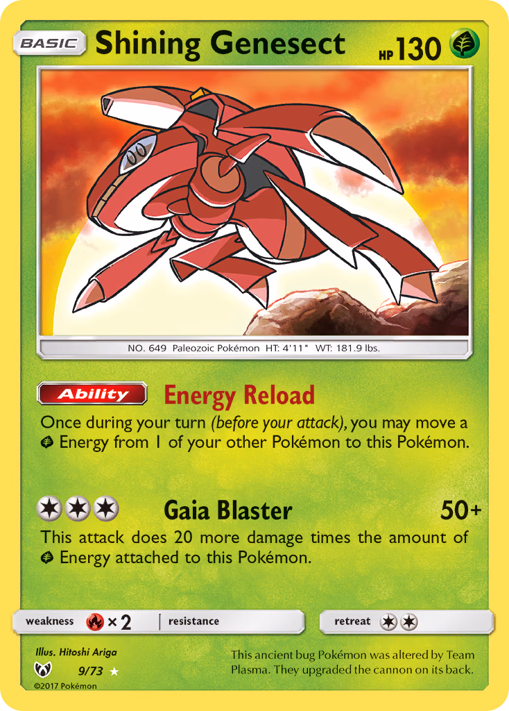 Shining Genesect Pokemon card (9/73, Shining Legends)