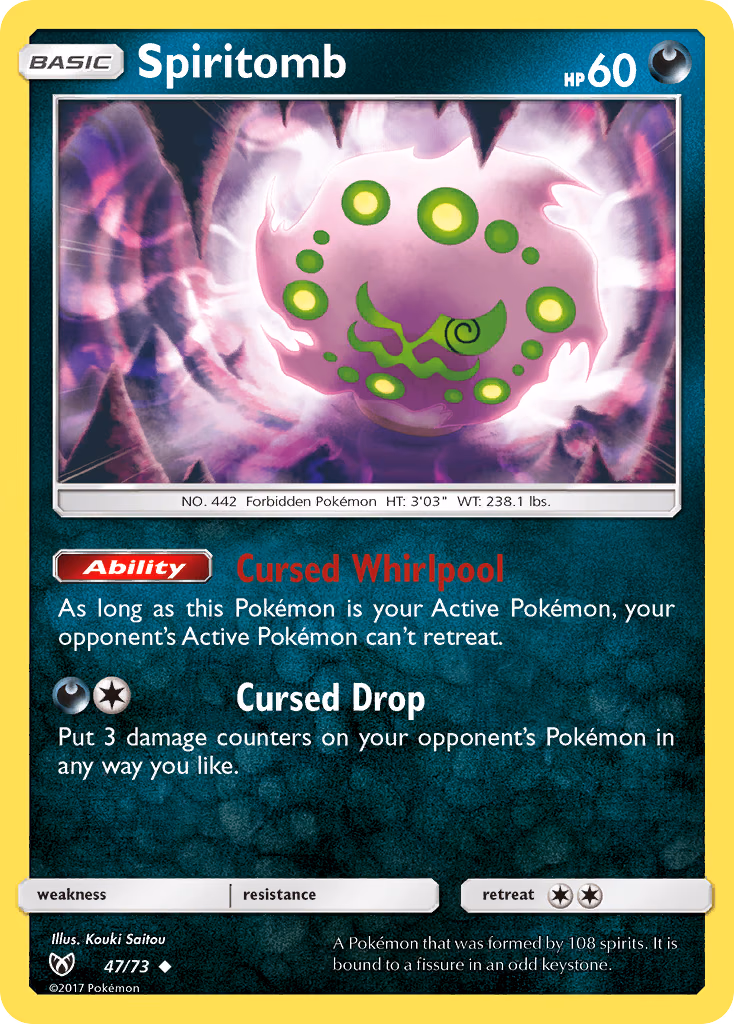 Spiritomb Pokemon card (47/73, Shining Legends)