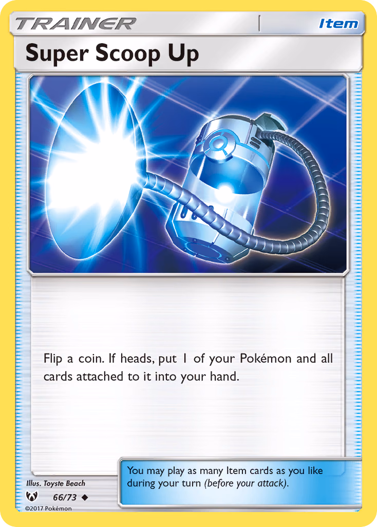 Super Scoop Up Pokemon card (66/73, Shining Legends)