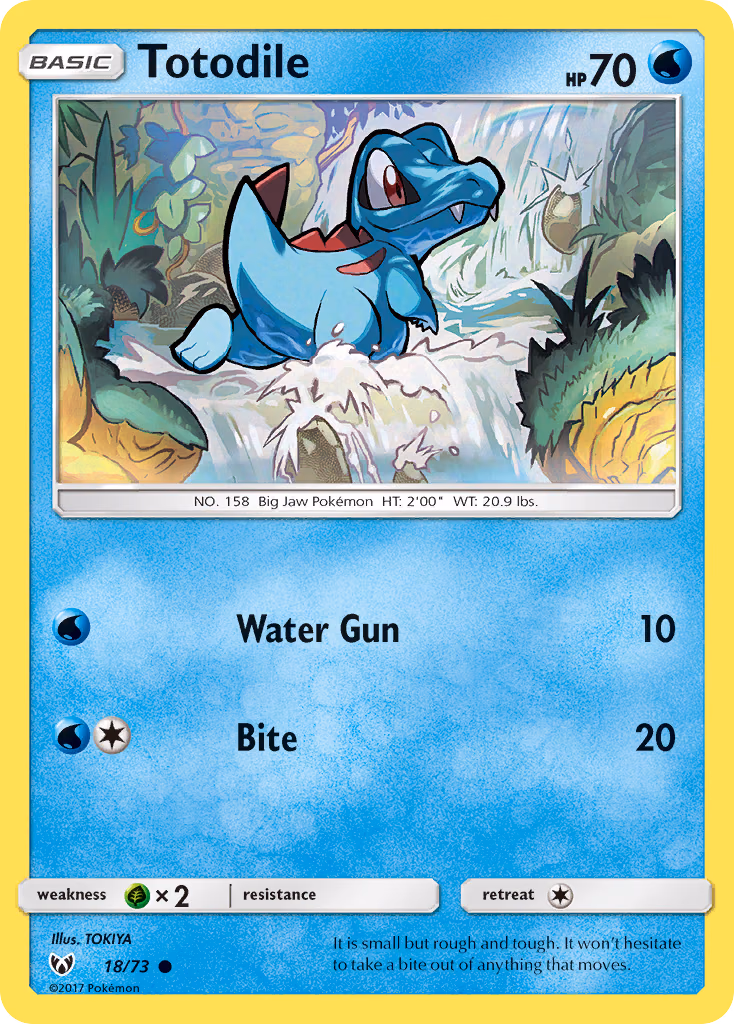 Totodile Pokemon card (18/73, Shining Legends)