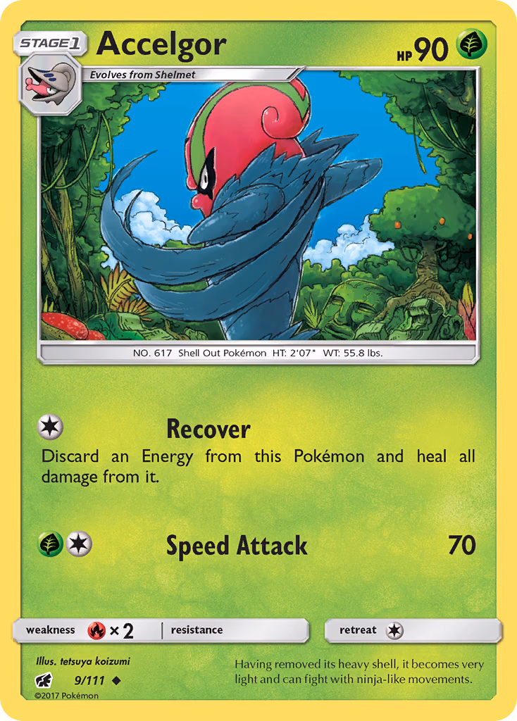 Accelgor Pokemon card (9/111, Crimson Invasion)