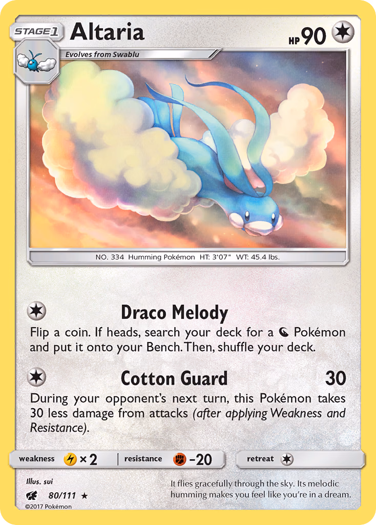 Altaria Pokemon card (80/111, Crimson Invasion)