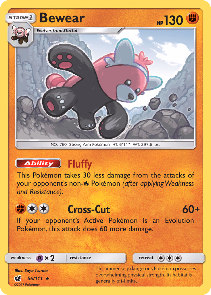 Bewear Pokemon card (56/111, Crimson Invasion)