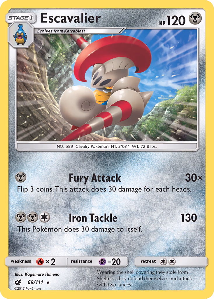 Escavalier Pokemon card (69/111, Crimson Invasion)