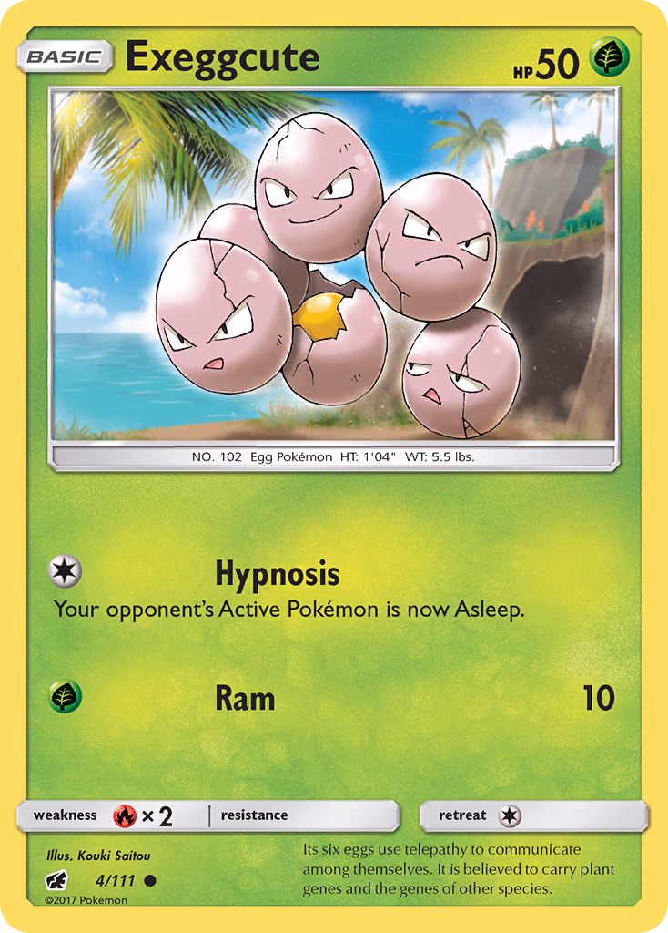 Exeggcute Pokemon card (4/111, Crimson Invasion)