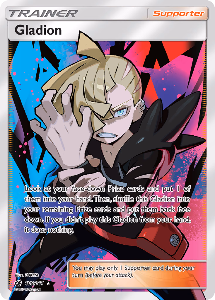 Gladion Pokemon card (109/111, Crimson Invasion)