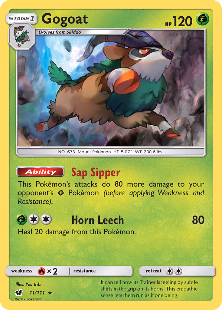 Gogoat Pokemon card (11/111, Crimson Invasion)