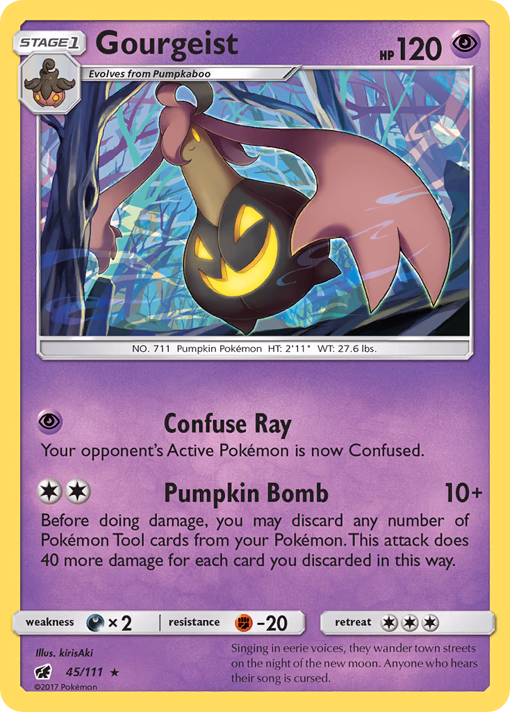 Gourgeist Pokemon card (45/111, Crimson Invasion)