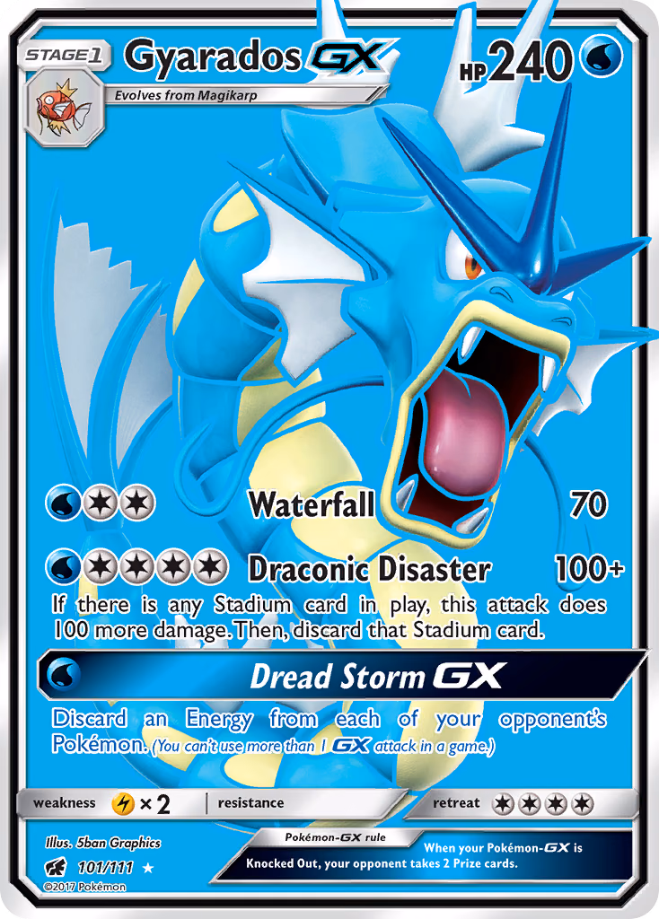 Gyarados-GX Pokemon card (101/111, Crimson Invasion)
