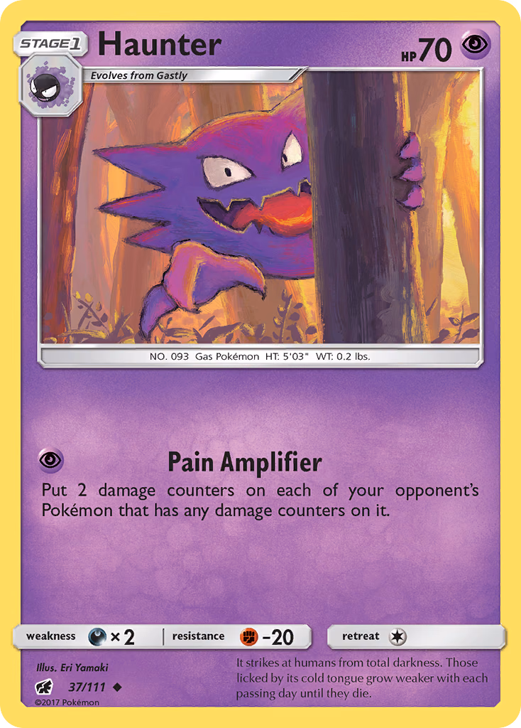 Haunter Pokemon card (37/111, Crimson Invasion)