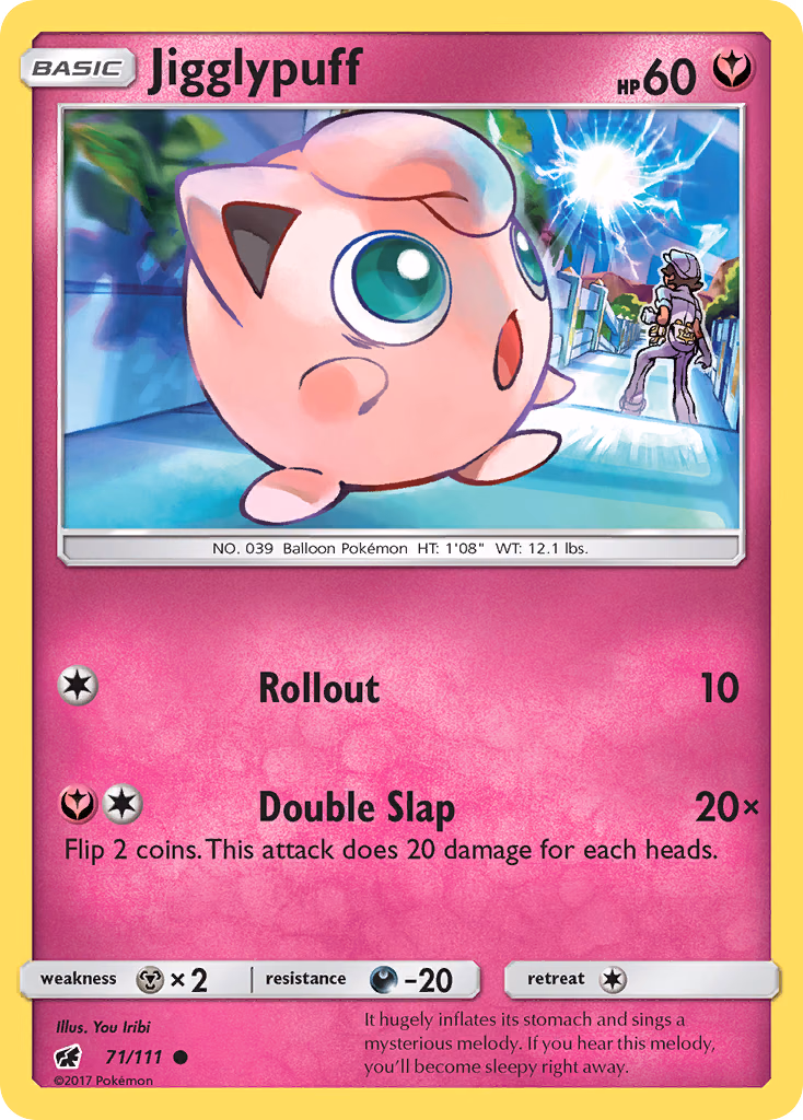 Jigglypuff Pokemon card (71/111, Crimson Invasion)