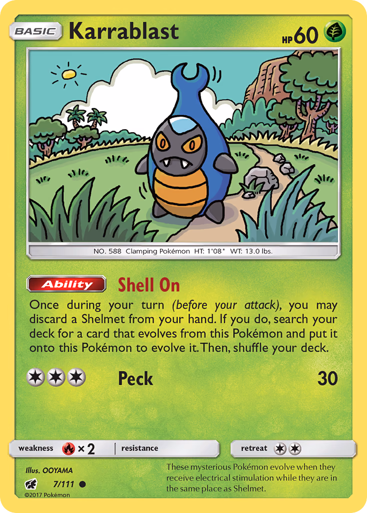 Karrablast Pokemon card (7/111, Crimson Invasion)