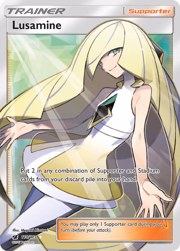 Lusamine Pokemon card (110/111, Crimson Invasion)