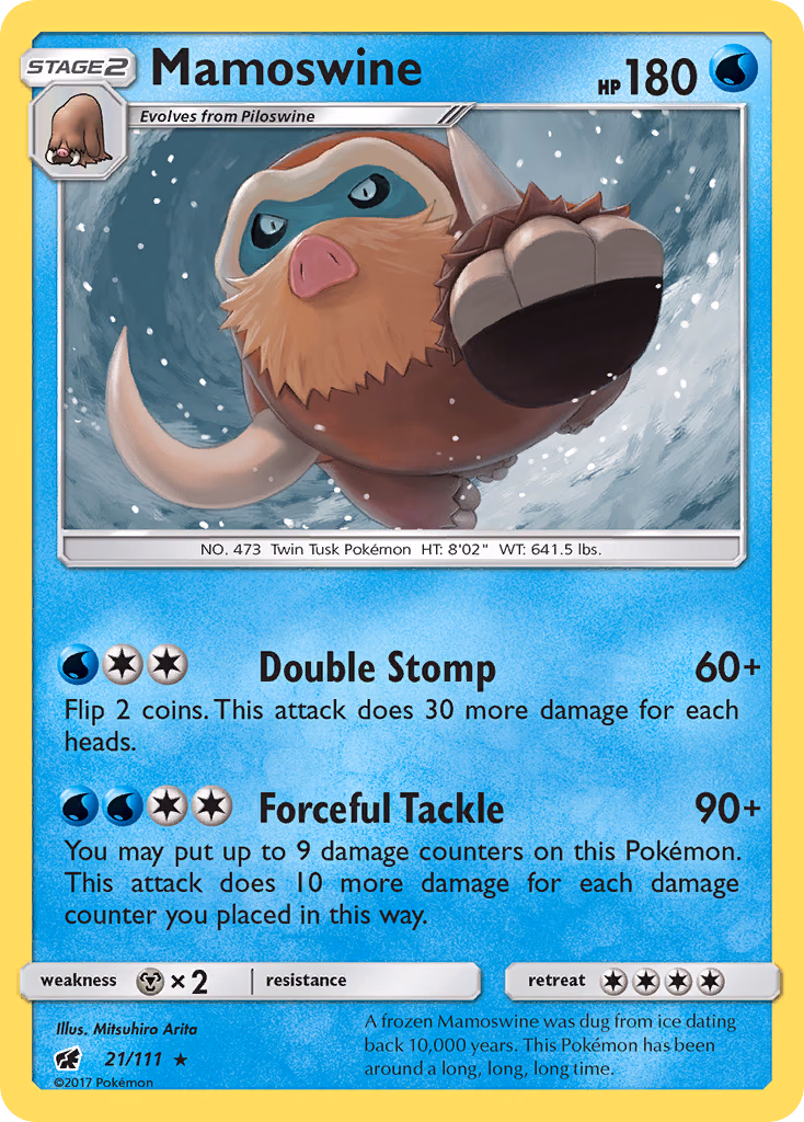 Mamoswine Pokemon card (21/111, Crimson Invasion)