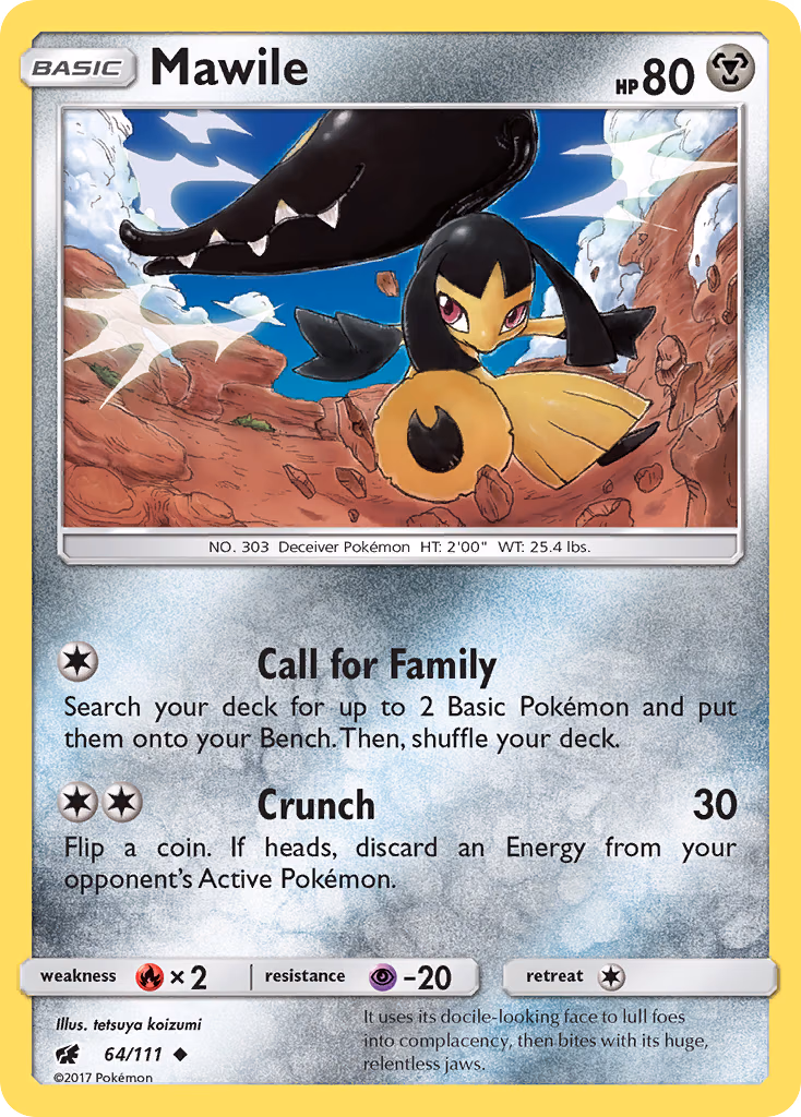 Mawile Pokemon card (64/111, Crimson Invasion)