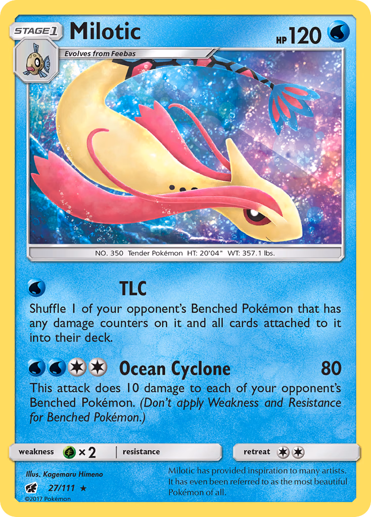 Milotic Pokemon card (27/111, Crimson Invasion)