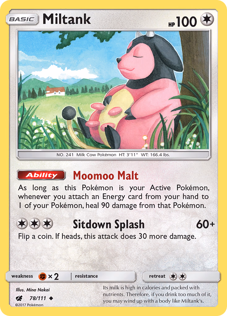 Miltank Pokemon card (78/111, Crimson Invasion)