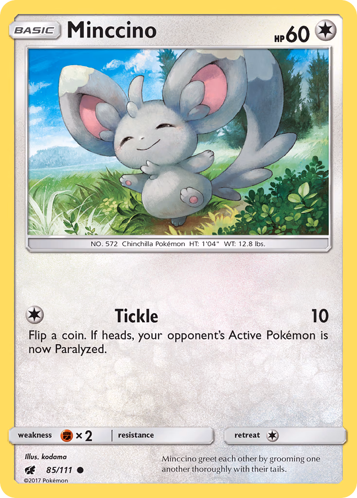 Minccino Pokemon card (85/111, Crimson Invasion)